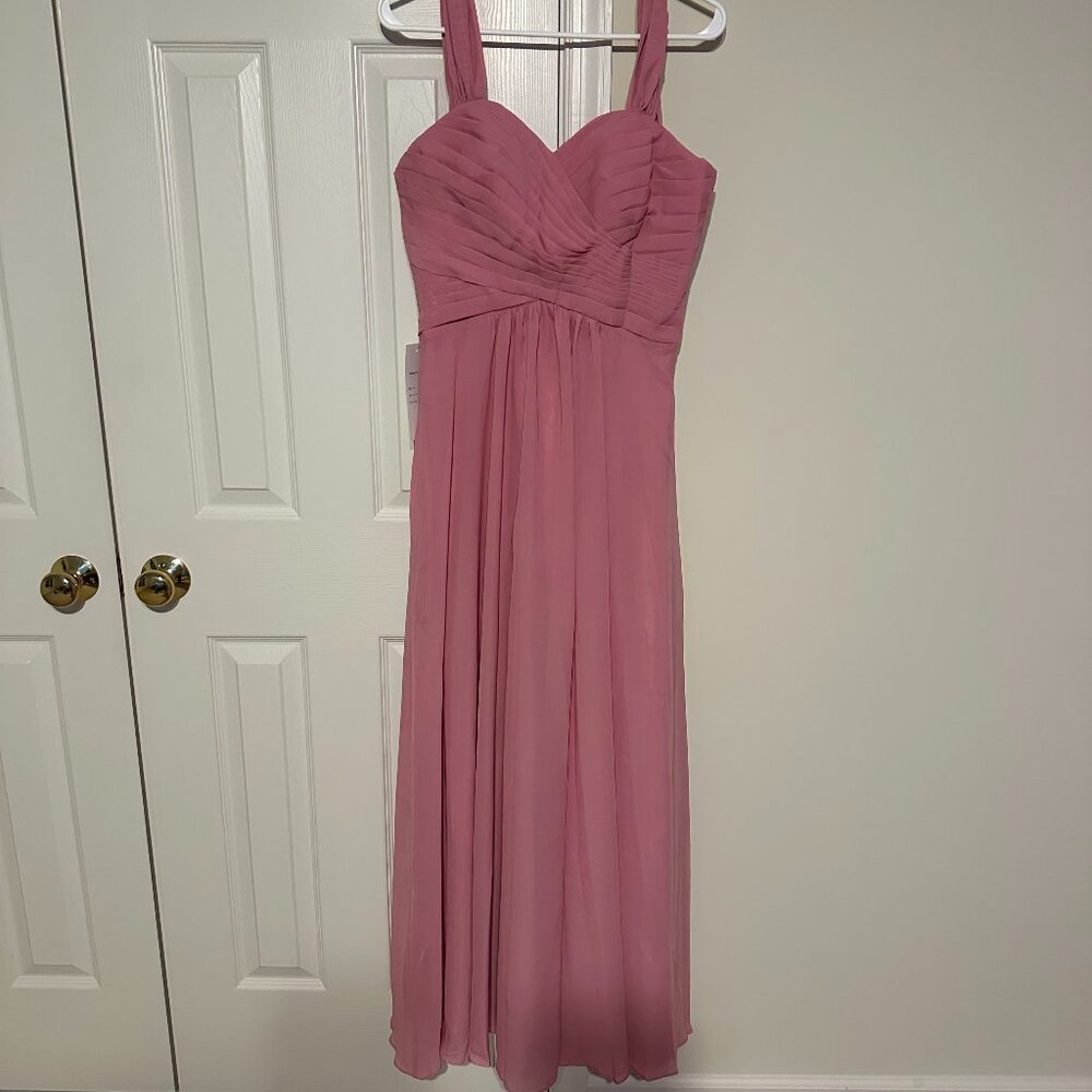 Formal Mauve Chiffon Gown | Sweetheart Neckline, Size 4 – NWT